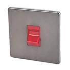 Varilight 45AX 1-Gang DP Cooker Switch Slate Grey with Red Inserts (7825H)