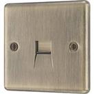 LAP 1-Gang Slave Telephone Socket Antique Brass with Colour-Matched Inserts (786PN)
