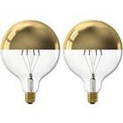 Calex Mirror Gold ES G125 LED Light Bulb 200lm 4W 2 Pack (800RC)