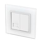 Retrotouch Crystal 1-Gang Master Telephone Socket White Glass with White Inserts (8013J)