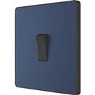 British General Evolve 20A 16AX 1-Gang Intermediate Light Switch Blue with Black Inserts (801PX)