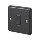 MK Contoura 10A 1-Gang 2-Way Switch Black with Colour-Matched Inserts (802RG)