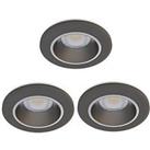 Calex Halo Fixed LED Downlight Black 6.5W 340lm 3 Pack (810RC)