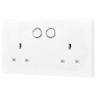 British General 900 Series 13A 2-Gang SP Switched Smart Socket White (827GV)