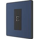 British General Evolve 1-Gang Coaxial TV / FM Socket Blue with Black Inserts (828RF)