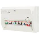 Contactum Defender 1.0 18-Module 10-Way Populated High Integrity Dual RCD Consumer Unit with SPD (82
