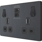 British General Evolve 13A 2-Gang SP Switched Socket + 3A 30W 2-Outlet Type A & C USB Charger Gr