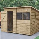 Forest 8' x 6' (Nominal) Pent Overlap Timber Shed with Base & Assembly (855JR)