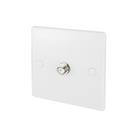 Schneider Electric Ultimate Slimline 1-Gang F-Type Satellite Socket White with Colour-Matched Insert