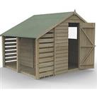 Forest 4Life 8' 6" x 8' (Nominal) Apex Overlap Timber Shed with Lean-To (875FL)
