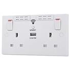 British General 900 Series 13A 2-Gang SP Switched Wi-Fi Extender Socket + 2.1A 10.5W 1-Outlet Type A