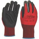 Site Nitrile Foam Coated Gloves Red / Black Large (907FR)