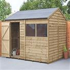Forest 8' x 6' (Nominal) Reverse Apex Overlap Timber Shed with Base (918JR)