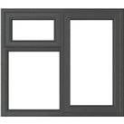 Crystal Right-Hand Opening Clear Triple-Glazed Casement Anthracite on White uPVC Window 1190mm x 104