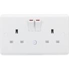 Knightsbridge 13A 2-Gang DP Switched Socket with Night Light White (934PY)