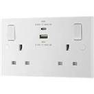 British General 900 Series 13A 2-Gang SP Switched Socket + 3A 45W 2-Outlet Type A & C USB Charge