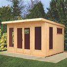 Shire Miami 12' x 10' (Nominal) Pent Tongue & Groove Timber Summerhouse (9384X)