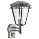 Antler Outdoor Wall Light With PIR Sensor Brushed Stainless Steel (9466F)