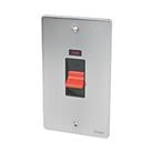 Schneider Electric Ultimate Low Profile 50A 2-Gang DP Control Switch Brushed Chrome with Neon with B