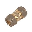 Flomasta Brass Compression Equal Couplers 15mm 2 Pack (95828)