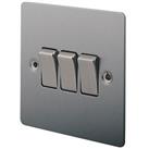 LAP 10AX 3-Gang 2-Way Light Switch Brushed Stainless Steel (96025)