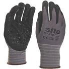 Site Micro Dot Nitrile Foam Gloves Grey / Black Large (961FR)