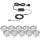 LAP Apollo White 45mm Outdoor LED Deck Light Kit Polished Stainless Steel 4.8W 10 x 18lm 10 Pack (96