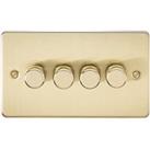 Knightsbridge 4-Gang 2-Way LED Intelligent Dimmer Switch Brushed Brass (975PY)