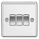Knightsbridge 10AX 3-Gang 2-Way Light Switch Polished Chrome (981TY)