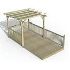 Forest Ultima 16' x 8' (Nominal) Flat Pergola & Decking Kit with 4 x Balustrades (2 Posts) &