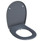 Bemis Click & Clean Classic Soft-Close with Quick-Release Toilet Seat Thermoset Plastic Grey (990JP)