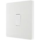 British General Evolve 20A 16AX 1-Gang Intermediate Light Switch Pearlescent White with Colour-Match