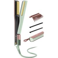 Shark SilkiPro Hair Straightener + Dryer with Heat-Resistant Storage Case in Strawberry Matcha | HT401UKPK1 | by SharkNinja