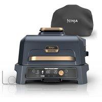 Ninja Woodfire Pro Connect XL Electric BBQ Grill & Smoker with Cover in Blue/Gold | OG901UKBL1 | by SharkNinja