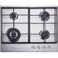 Baumatic BHG625SS 60cm 4 Burner Gas Hob St Steel Cast Iron Supports
