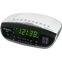 Roberts CR9971 Analogue FM MW Clock Radio in White Dual Alarm