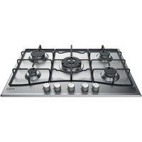 Hotpoint PCN752UIXH 75cm 5 Burner Gas Hob in Stainless Steel Wok Burne