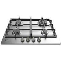 Indesit THP641W IX I 60cm 4 Burner Gas Hob in Stainless Steel