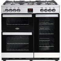 Belling 444444070 90cm Wide Cookcentre Duel Fuel Range Cooker in Stain