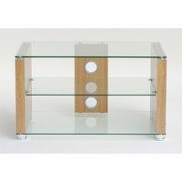 TTAP L611 800 3OC Elegance 800mm TV Stand in Light Oak with Clear Glas
