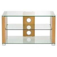 TTAP L611 1200 3O Elegance 1200mm TV Stand in Light Oak with Clear Gla