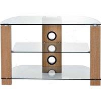 TTAP L630 1200 2O Vision 1200mm TV Stand in Light Oak with Clear Glass