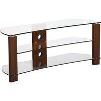 TTAP L640 1200 3W Vision Curve 1200mm TV Stand in Walnut with Clear Gl