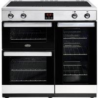 Belling 444444079 90cm Wide Cookcentre Induction Range Cooker in Stain