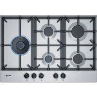 Neff T27DS79N0 N70 75cm 5 Burner Gas Hob in Stainless Steel Wok Burner