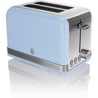 Swan ST19010BLN 2 Slice Retro Style Toaster in Blue Chrome