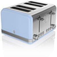 Swan ST19020BLN 4 Slice Retro Style Toaster in Blue Chrome