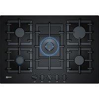 Neff T27CS59S0 N70 75cm 5 Burner Gas Hob in Black Glass Wok Burner