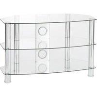 TTAP C303C 12003C Vantage Curve 1200mm TV Stand in Chrome Clear Glass