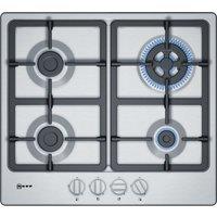 Neff T26BB59N0 N50 58cm 4 Burner Gas Hob in Stainless Steel Wok Burner